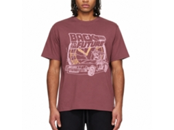 Rockinstone Back To The Future Movie Clock And Lightning Solid Rouge Adult T-shirt Size:l