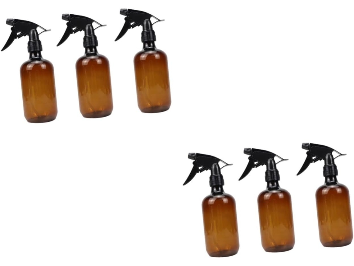 Conjunto de 6 frascos de spray de plástico transparente