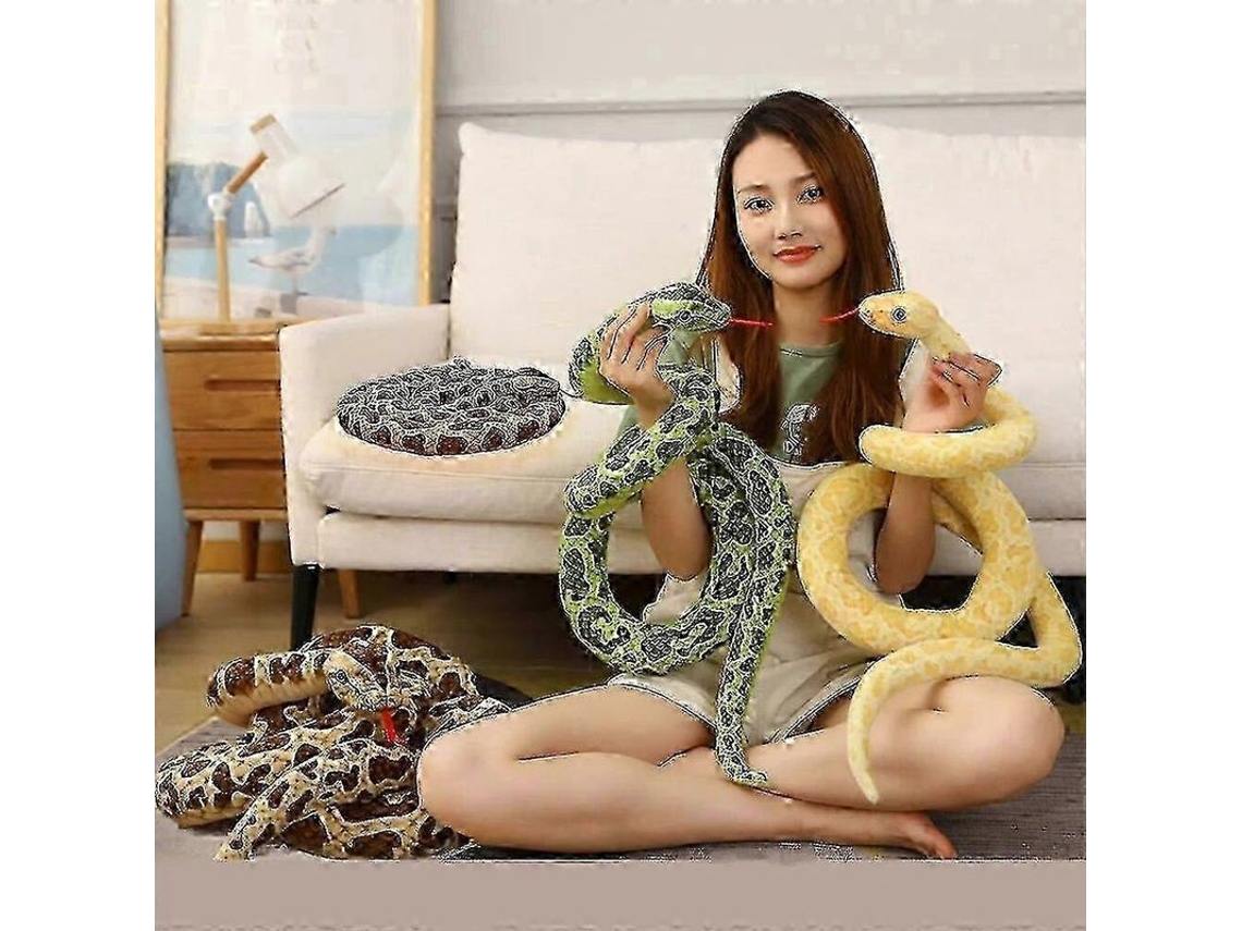 2026 brinquedo Pelúcia Cobra Gigante 200cm/300cm Python Dourado Simulação Presente para Crianças Decoração Casa