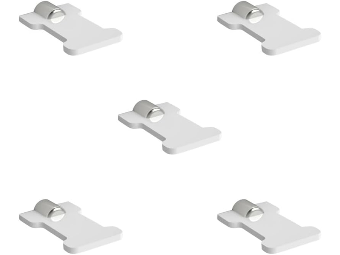 Conjunto De 5 Suportes Parede Em Acrílico Para Fones Ouvido, Brancos, 10x 6, 5cm