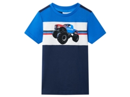 T-shirt Para Criança Azul E Azul-marinho 92