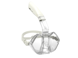 Conjunto de máscara de snorkel anti-embaçante Czhhmart com tubo seco removível, design E, anti-vazamento, tamanho G, branca translúcida.