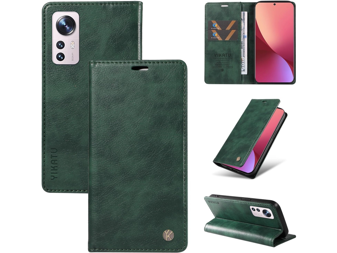 Capa Para Xiaomi 12, Capa Carteira Em Couro Pu À Prova De Choque, Capa Flip Dobrável À Prova De Choque Com Porta Cartões