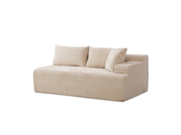 Sofá modular em chenille com espuma ultra flexível, antiderrapante, ideal para sala de estar e outros ambientes - Bege