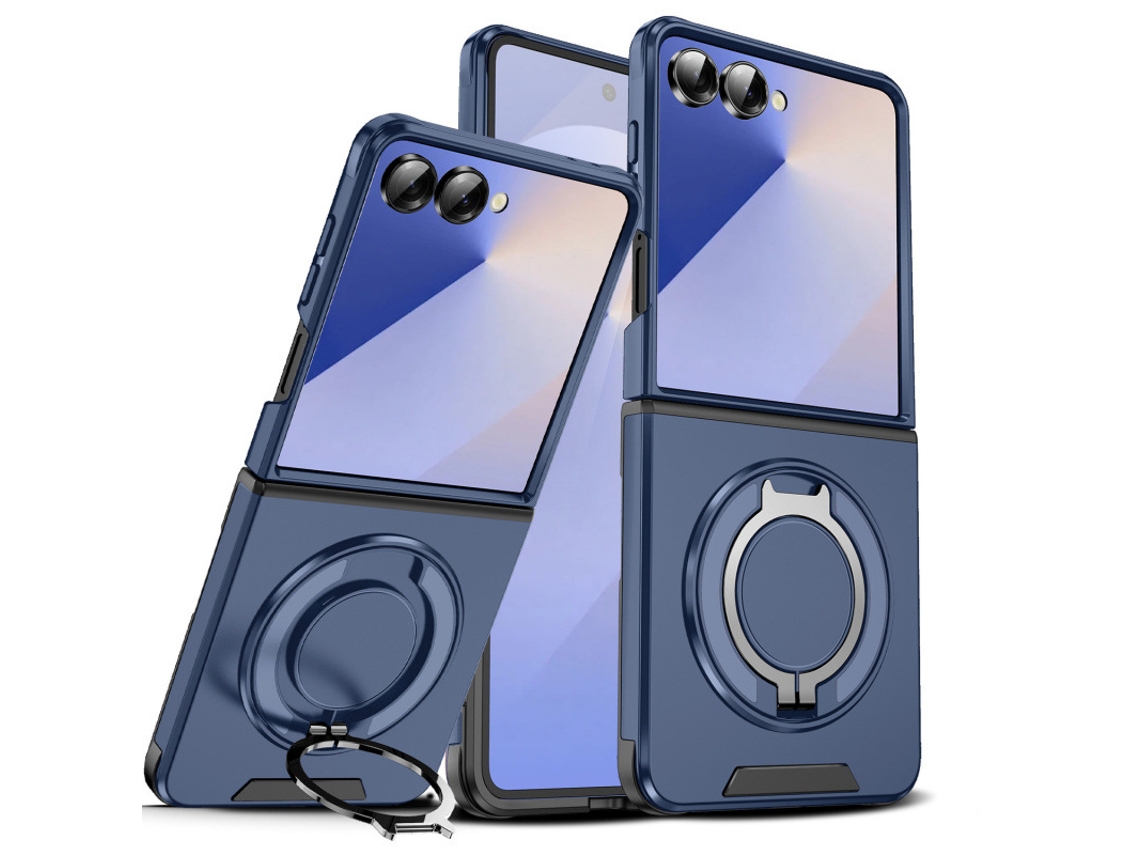 Capa Para Samsung Galaxy Z Flip8, Resistente A Quedas Com Suporte Magnético Giratório De 360° Digitallab (azul)