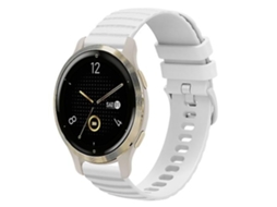 Lurelia Pulseira De Relógio Garmin Venu 2s 18 Mm Silicone Com Pontos Ondulados, Cor Sólida, Branco