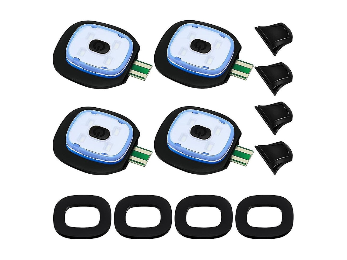 Conjunto de 4 Luzes Led Recarregáveis Usb para Gorros Tricô, Modos de Iluminação BRILVIBERA