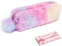 Estojo para Lápis, Macio, Pelúcia, Multicolorido, Meninas, Maquiagem AQUAFORGE