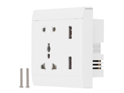 Tomada de parede multifuncional 13a com 2 portas USB, segura para lar e escritório S/MARCA