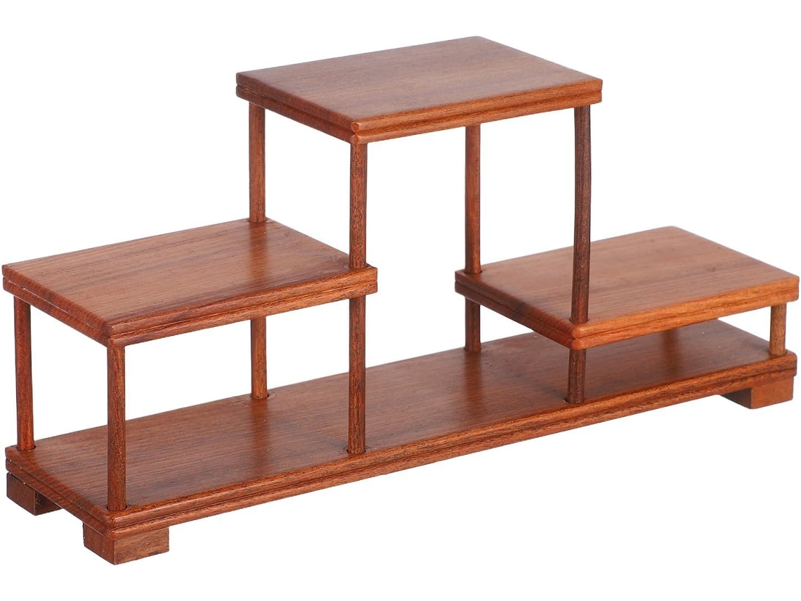 Suporte Portátil Madeira Maciça Bonsai Quadrada Compacto Plantas Decorativas Joias Ideal Escritório Exposição GOKOCO