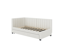 Sofá-cama Veludo 209x97cm Cama Auxiliar Bege