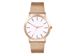 Relógio de quartzo unissex Zhoulianfa com pulseira de silicone, cor ouro rosa.