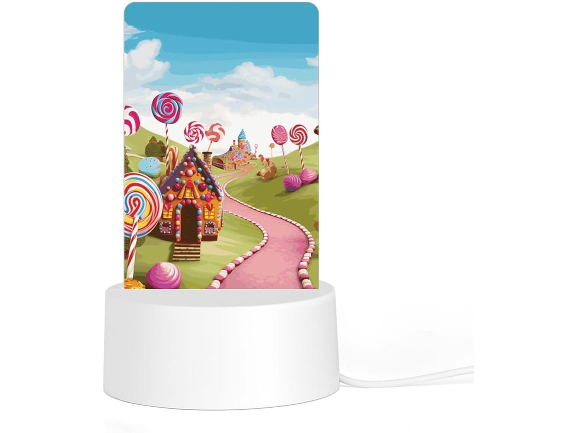 Luminária Noturna De Acrílico Com Base, Candy Land_76682316, Luminária Led Impressa Por Computador Quarto, Banheiro