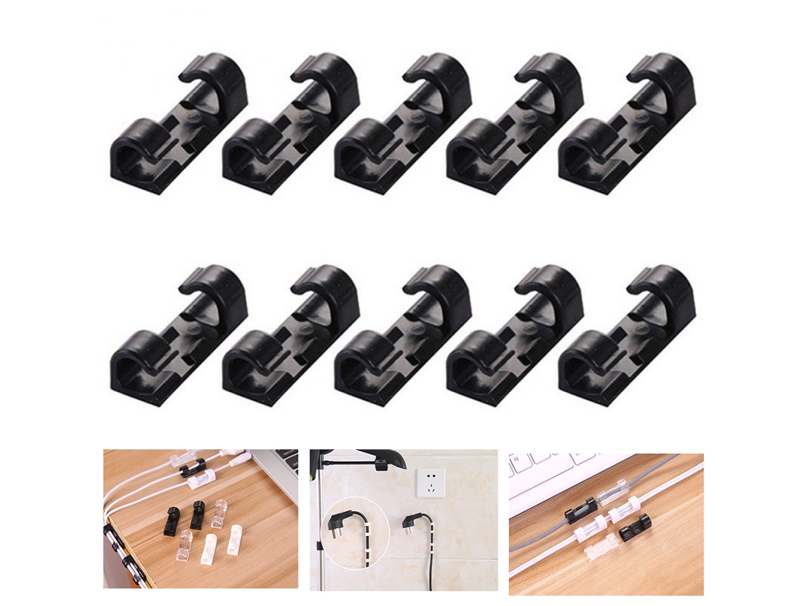 Aetheria 40pcs Clips de Cabo Autoadesivos Organizador de Fios para Carro Escritório e Casa Gerenciamento de Cabos