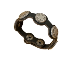 Pulseira De Couro Punk Retro Camadas Simples Preta
