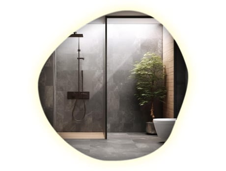 Espelho irregular com LED Espelharte (87x86 cm - Luz neutra 4000K)