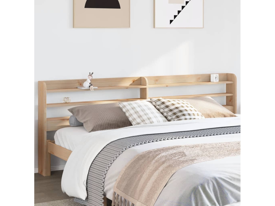 Cabecero con Estantes 180 cm Madera Maciza de Pino