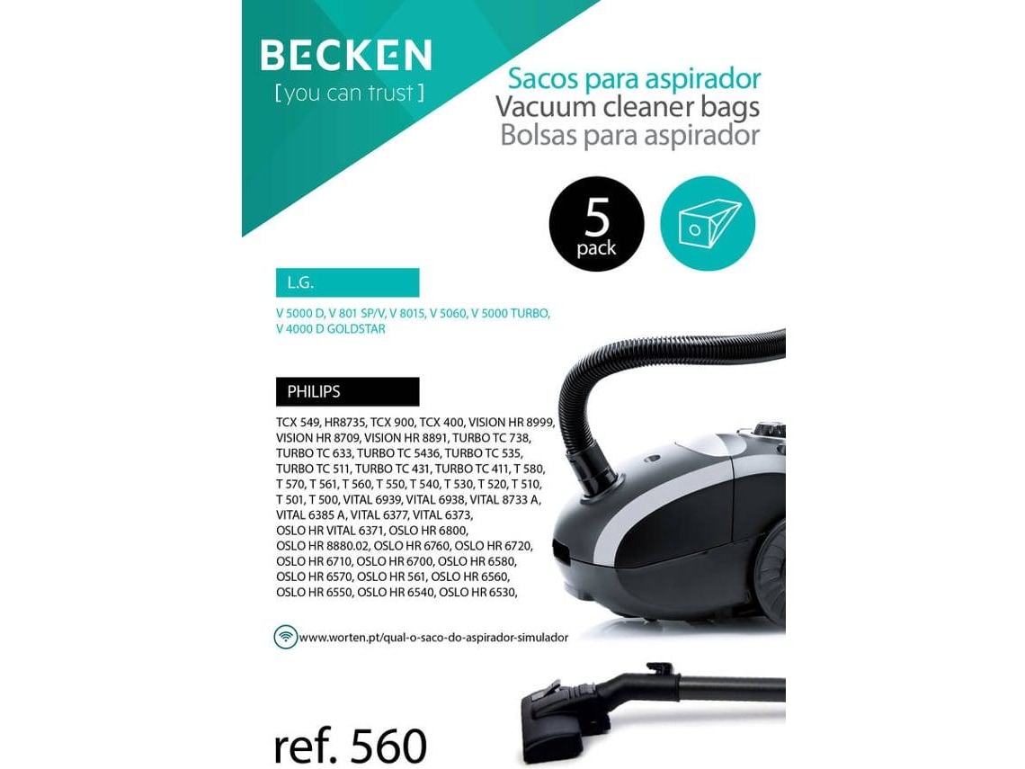 Sacos de Aspirador BECKEN REFª560 (5 unidades)