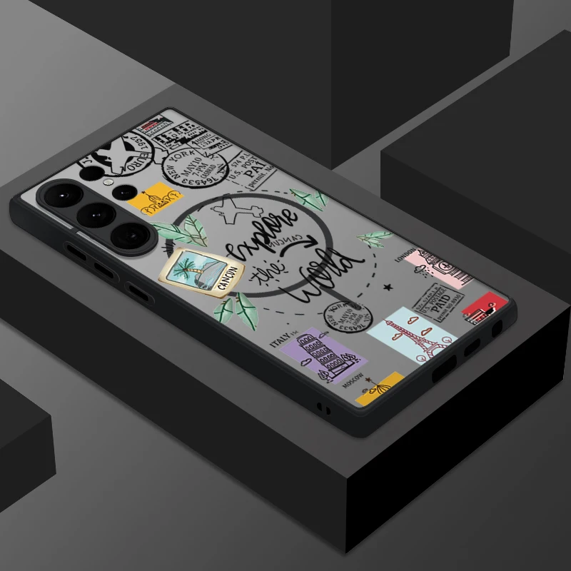 Capa Magnética Para Celular Galaxy S24 Ultra Com Estampa Criativa De Avião (preta), Acabamento Fosco.