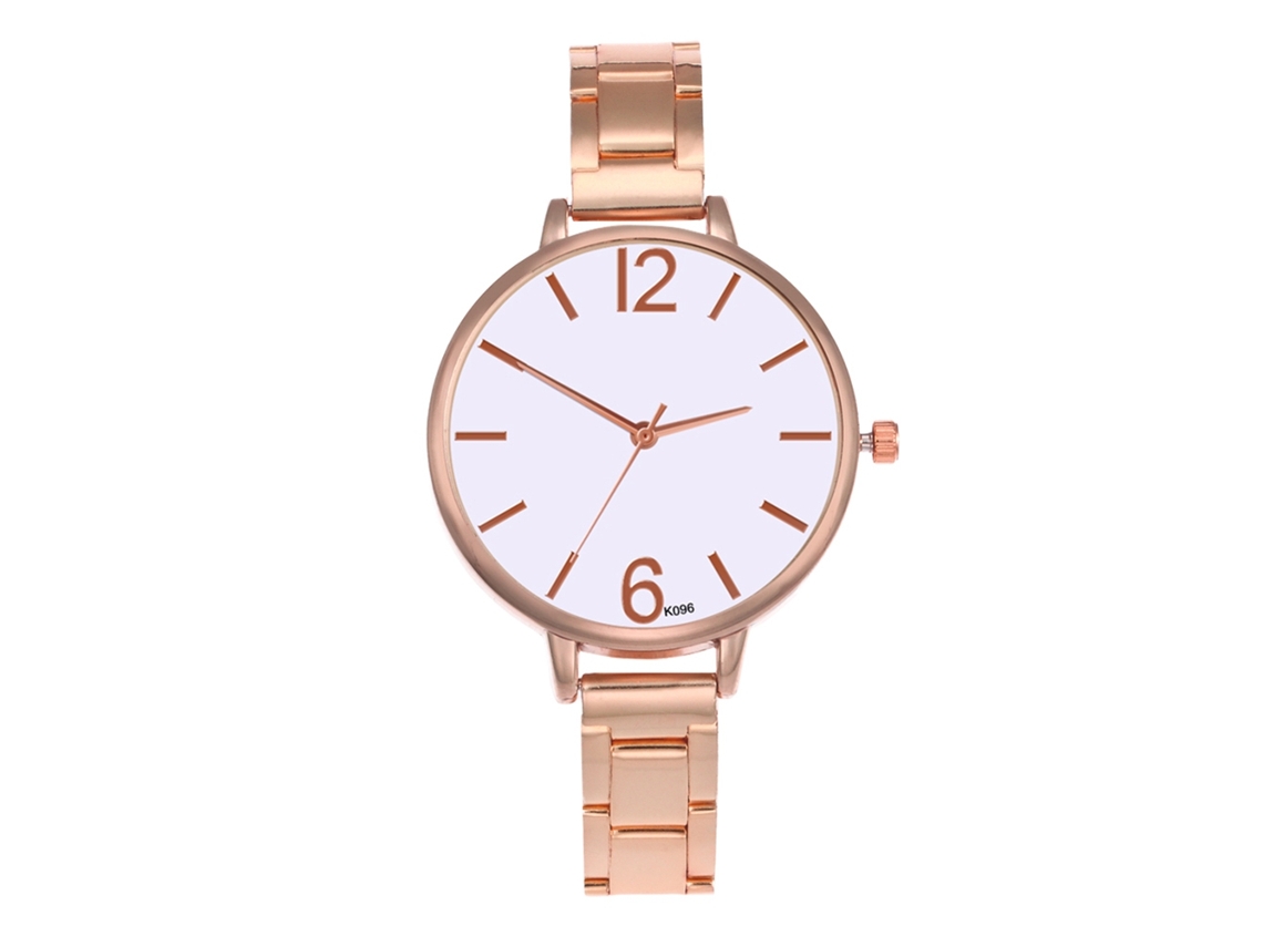 Relógio Analógico de Quartzo para Mulher com Pulseira de Aço Estilo Casual e Elegante (ouro Rosa)
