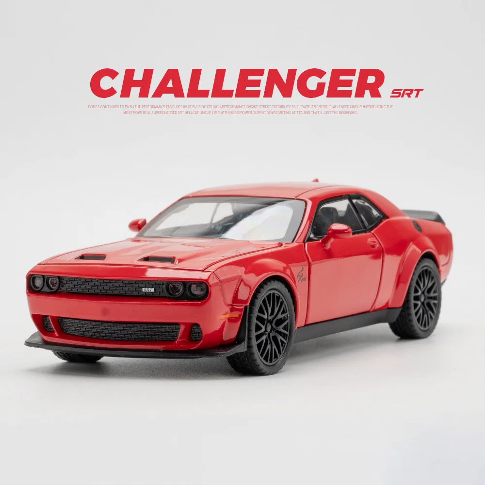 (vermelho Hellcat) 1:32 - Miniatura De Carro Em Liga Metálica - Funções De Som E Luz