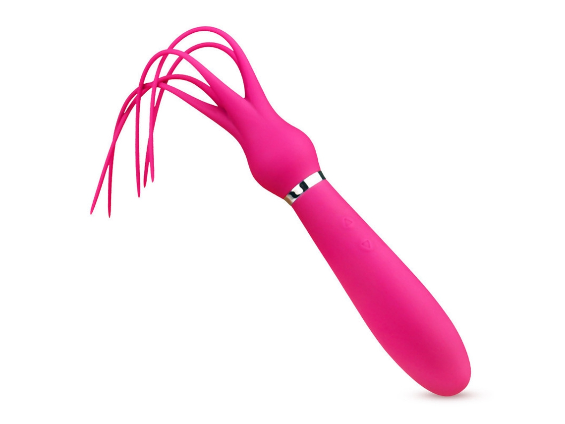Vibrador De Chicote 2 Em 1 Com 9 Modos Para Adultos (rosa Vermelha)