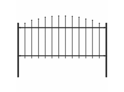 Vidaxl Cerca De Jardim Woerden Com Ponta Em Forma De Lança, Em Aço, 170x75 Cm, Preto.