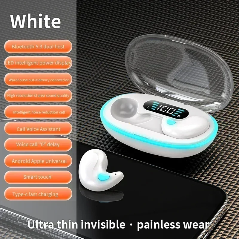 (branco) Fones De Ouvido Tws True Wireless Com Cancelamento De Ruído Para Esportes, Jogos E Sono
