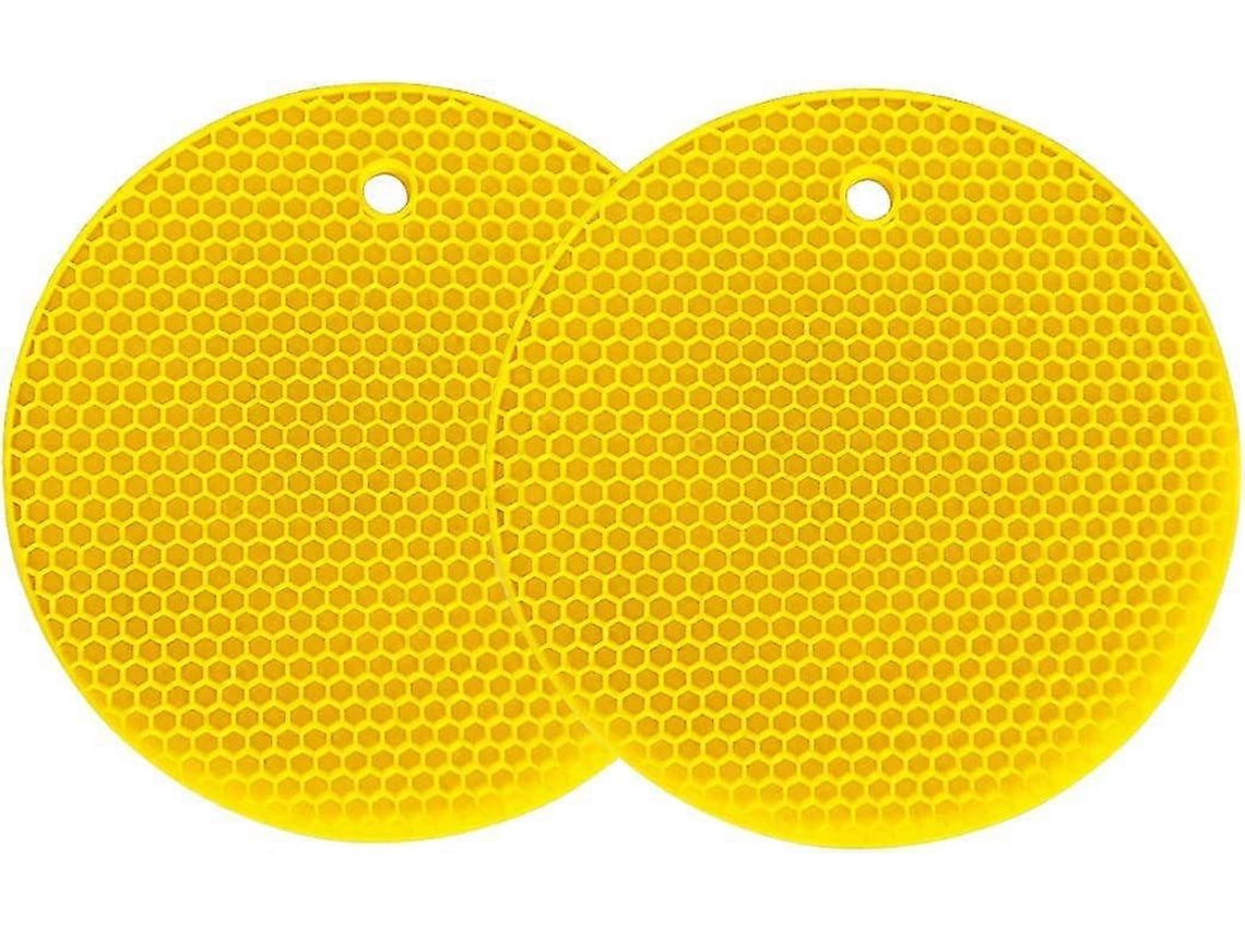 Rebe tapete de Silicone para Cozinha Resistente Anti deslizante Multiuso Impermeável Amarelo (2 Pacotes)