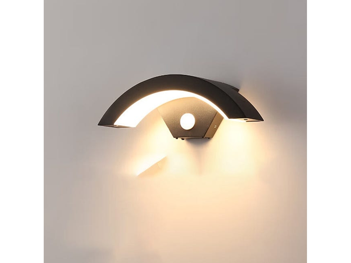Aplique Led Exterior 18w Ip65 Com Sensor De Movimento Em Formato De Lua