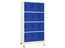 Vidaxl Cacifo Aço 90x45x180 Cm Cinzento E Azul