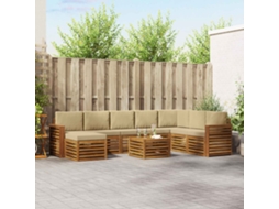Vidaxl Conjunto De Sofás Para Exterior 9 Pcs Natural E Bege