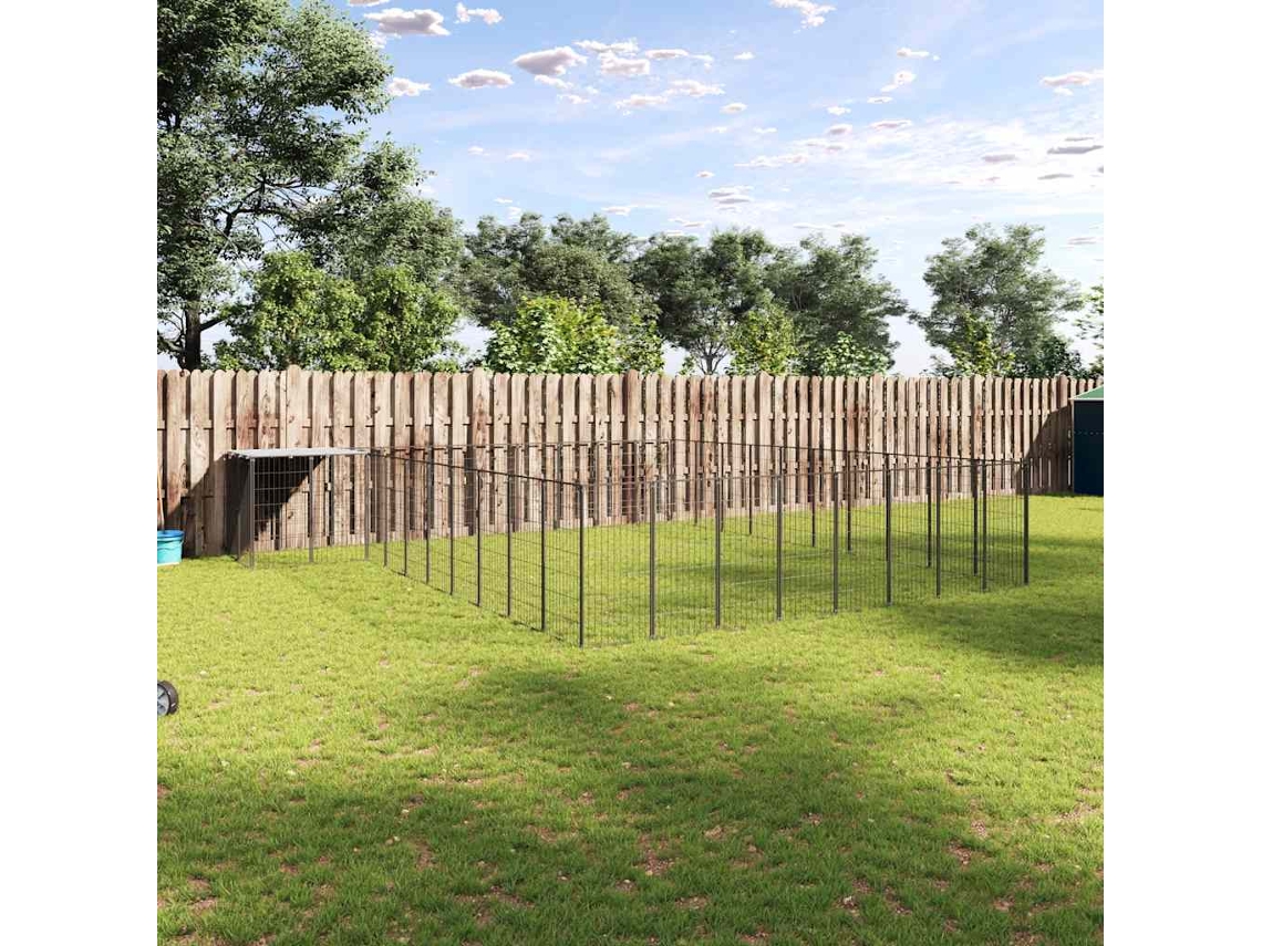 Vidaxl Canil 25,41 M² Aço Preto