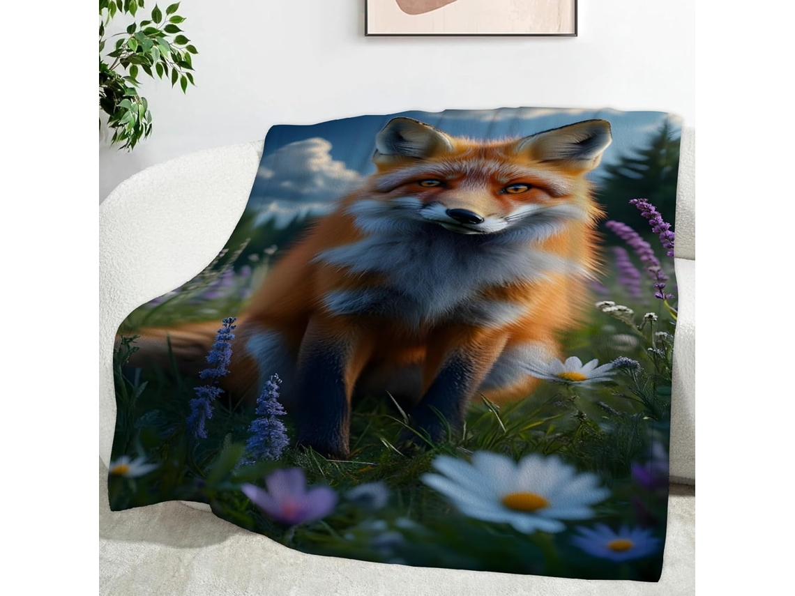 Manta Fox Mantas Daisy 100x130 Cm de Flanela Multifuncional Macia e Aconchegante para Cama Cochilo no Escritór