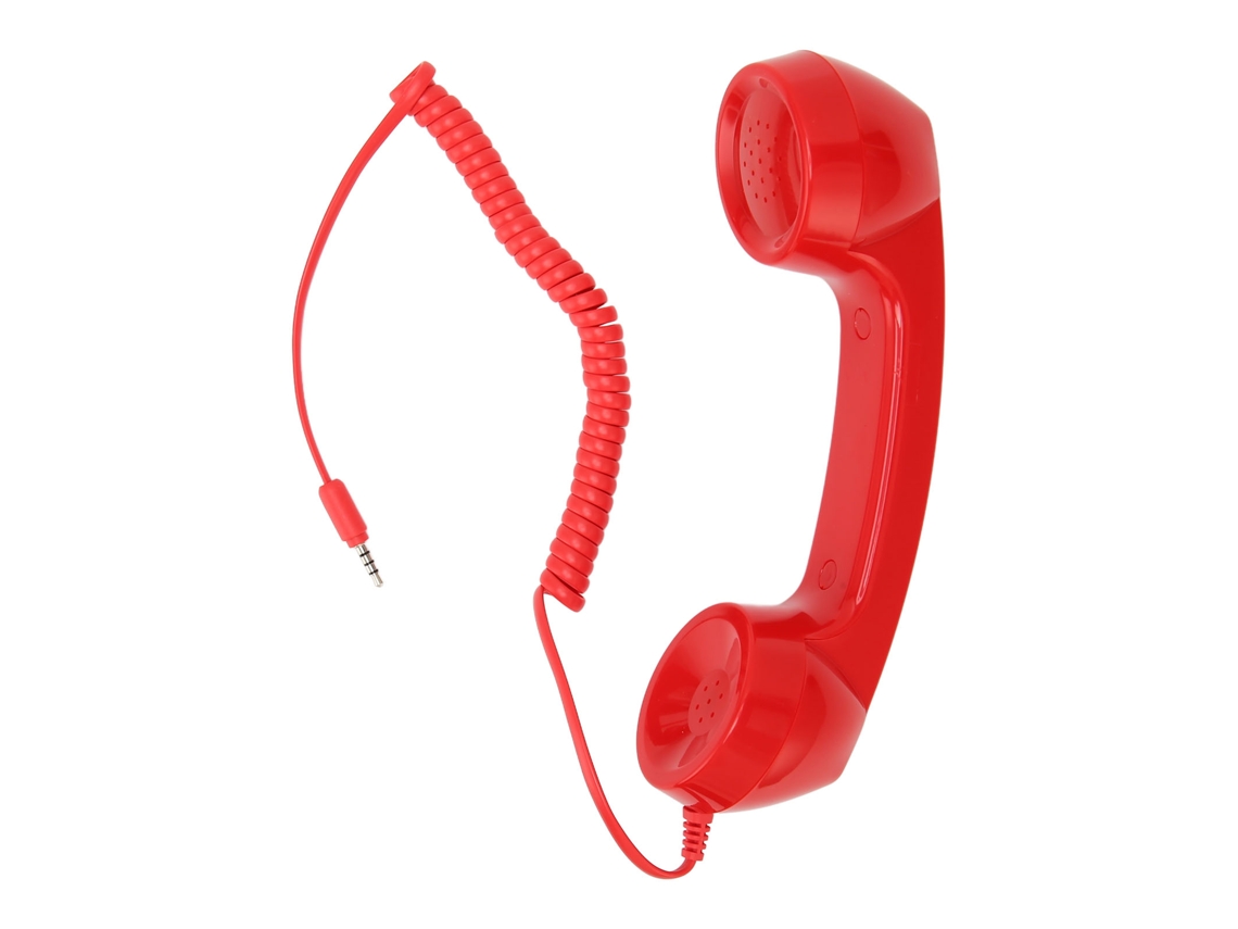 Handset Retro Antirradição Multifuncional Para Celulares E Computadores Vermelho