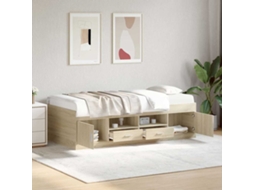 Vidaxl Sofá-cama Com Gavetas Sem Colchão 90x200 Cm Carvalho Sonoma