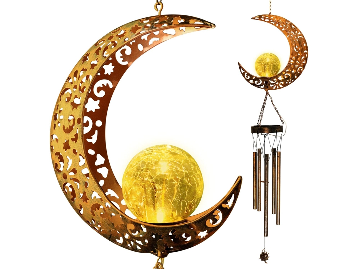 Sino De Vento Com Lua E Sol Para A Mãe Decoração De Lua Para Áreas Externas Slowmoose