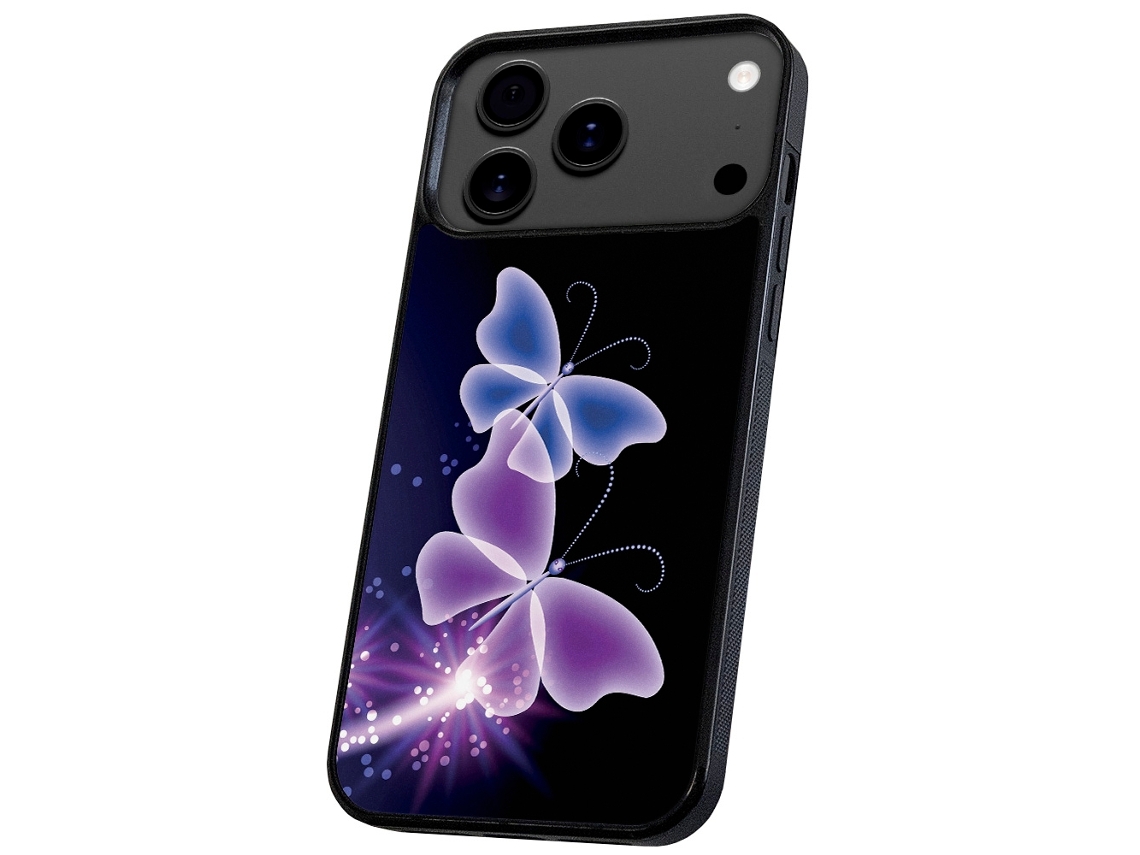 Capa Para Iphone 17 Pro Max Com Borboletas Roxas