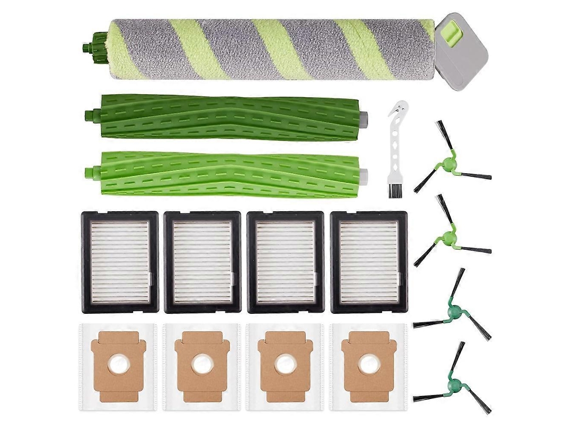 Kit De 16 Peças De Acessórios Para Aspirador De Pó Irobot Roomba Max 705 Combo: Escova Lateral Principal, Sacos De Pó, Filtros, Esfregão De Rolo_ptg