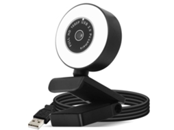 Webcam Usb 1080p Full Hd Ring Light Microfone Com Cancelamento De Ruído Plug And Play Preto Brilvibera