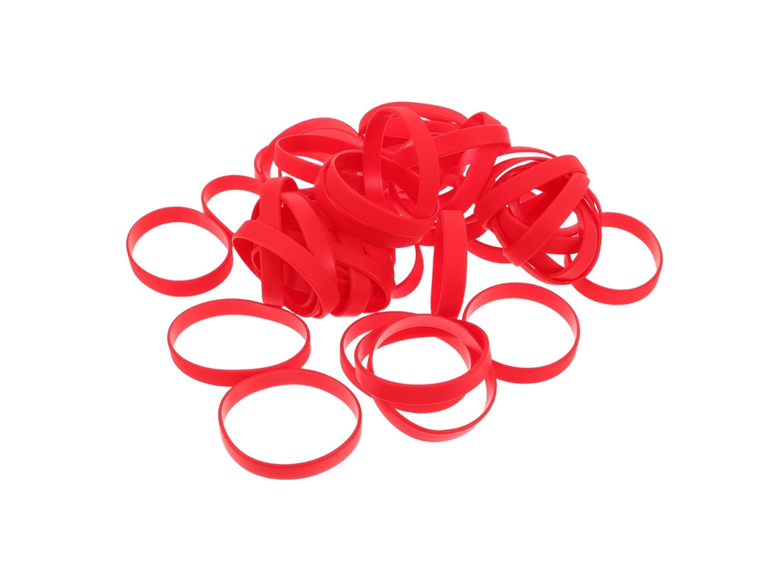 Artibetter Conjunto De 48-pulseiras Elásticas Silicone Vermelhas Para Eventos Esportivos, Festas E Uso Unissex