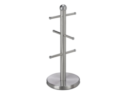 Suporte Para Chávenas Relaxdays, Com 6 Hastes, Em Pé, Em Aço Inoxidável, Para Canecas, Cozinha, Árvore Redonda, Prata