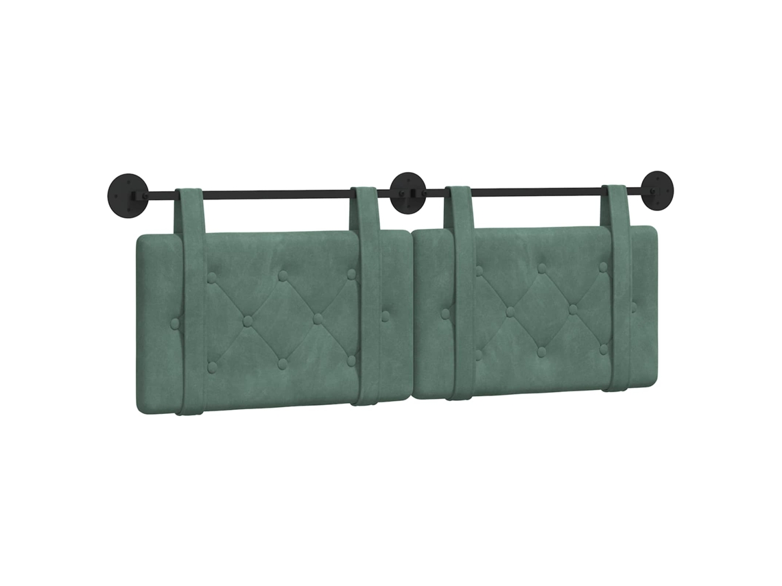 Conjunto 1 Cabeceira Suspensa Vidaxl Verde Veludo (150 X 55 X 5 Cm)
