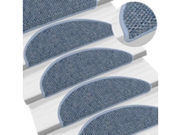Vidaxl Tapetes Escada Adesivos Aspeto Sisal 15 Pcs 56x17x3 Cm Azul