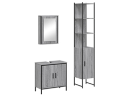 Bathroom Furniture Set, Bathroom Furniture Sets Vidaxl Cinzeto Madeira Processada (n/a)