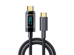 Cabo Usb-c Para Usb-c De 100w Pd, Carregamento Rápido, Display Digital, 1,2 Metros.