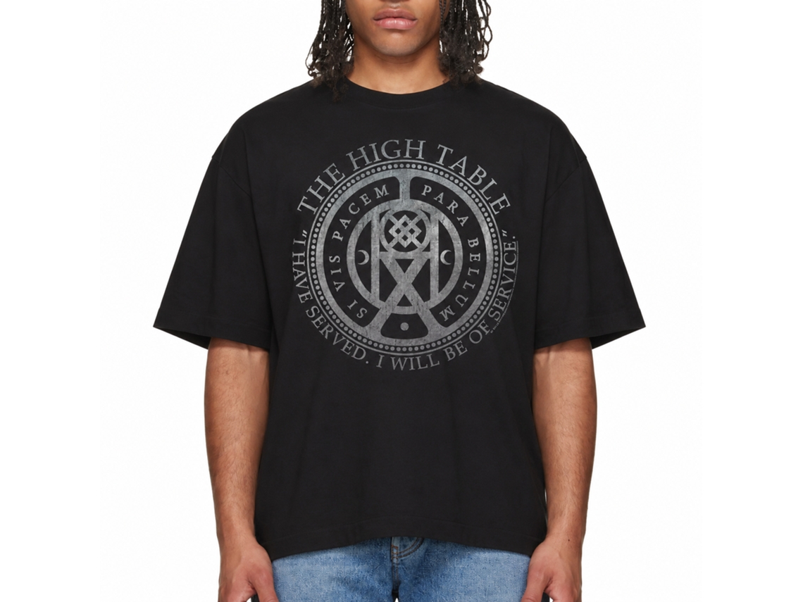 Rockinstone John Wick High Table Coin Symbol Black Adult T-shirt Size:l