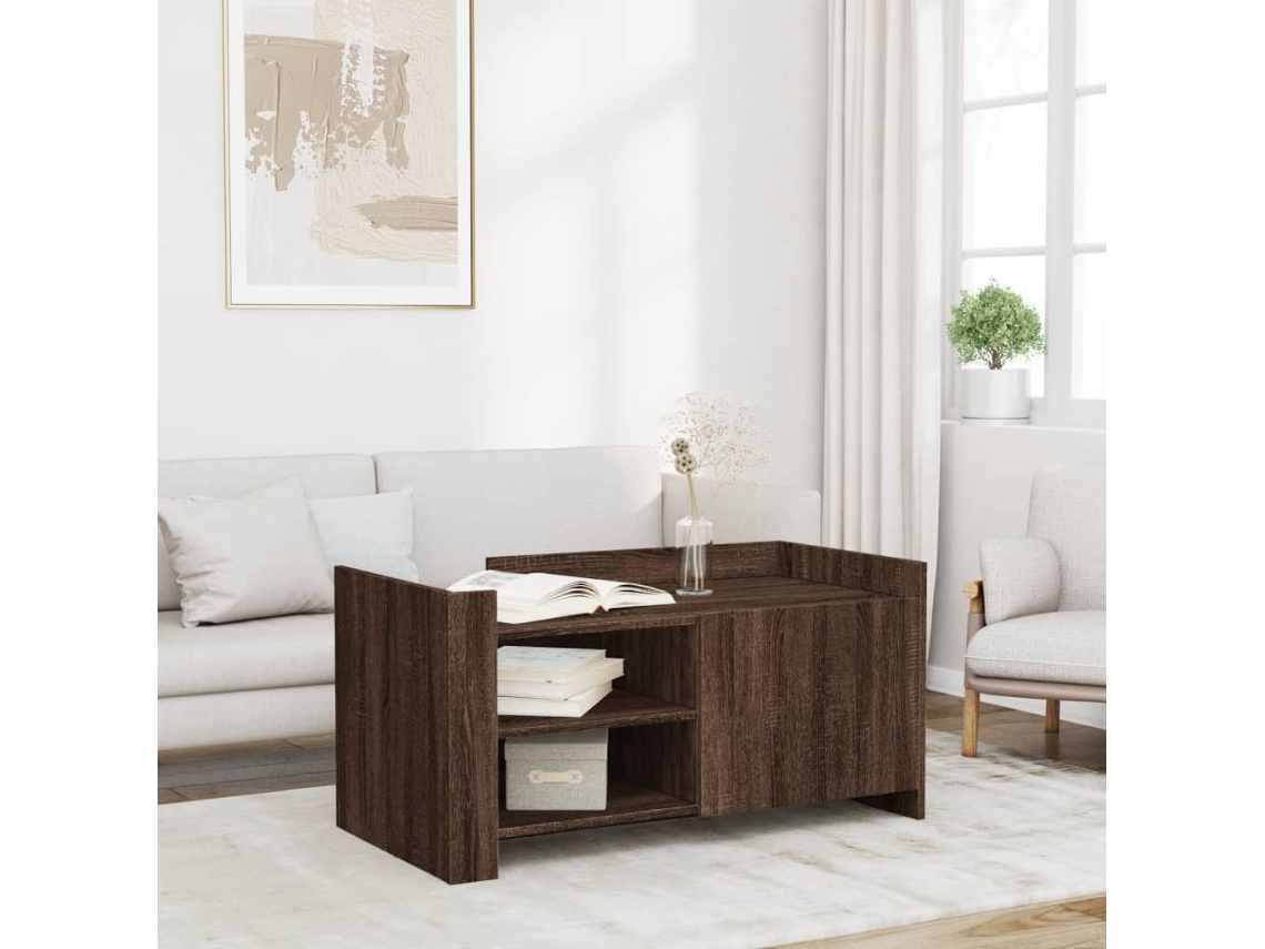 Vidaxl Mesa De Centro 100x50x50 Cm Deriv. Madeira Carvalho Castanho