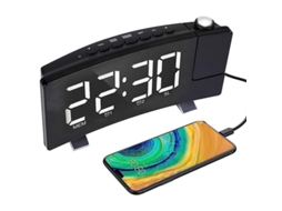 Reloj Despertador Digital 2025 Con Proyección Rotable 180, 4 Niveles De Brillo, Cargador Usb Y Radio Fm Para Dormitorio