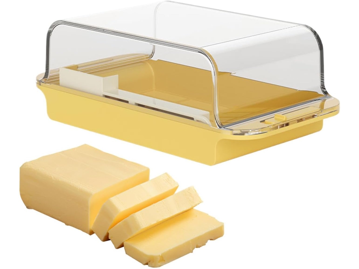 Manteigueira para Geladeira Recipiente Hermético, Transparente, Estilo Rústico, com Tampa, Cream CHABERLU